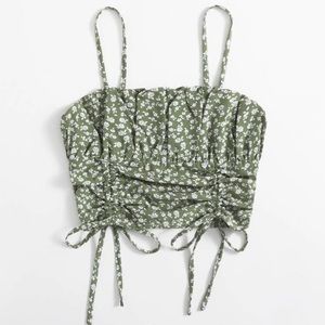 Ditsy Floral Ruched Crop Cami